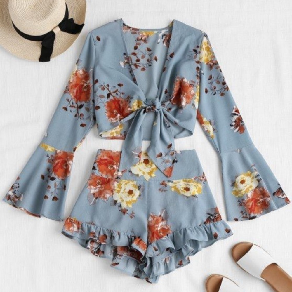 Blue Floral SHORTS only
